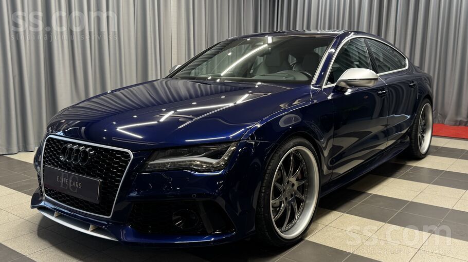 Audi Rs7 4.0 v8, 412kw/560zs.
Krāsa: Estoril Blue Crystal Effect
Salons
