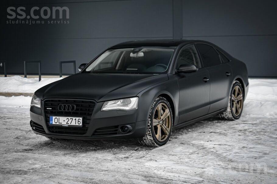 Audi A8 4.2 dīzelis, Automāts.
Modelis: A8 D4;
Jauda: 258 kW / 346 Zs, 0-