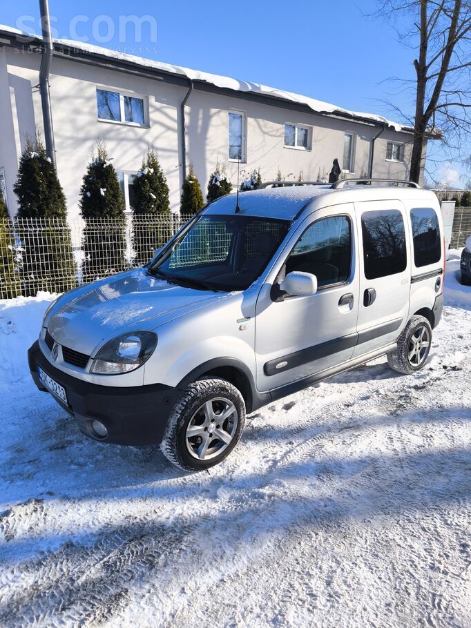 4x4 Pilnpiedziņa. Pārdošanā ļoti kopts un uzturēts Renault Kangoo ar 1.6 ben