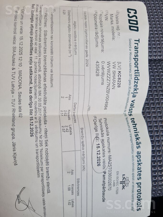 Volkswagen Pārdošanā labs VW Sharan 2011g. , 2.0l dīzelis, 7 