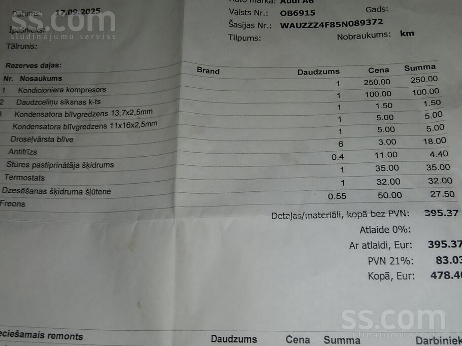 Audi Tirgojas Audi a6 c6 3.0 dīzelis quattro, nesen vei