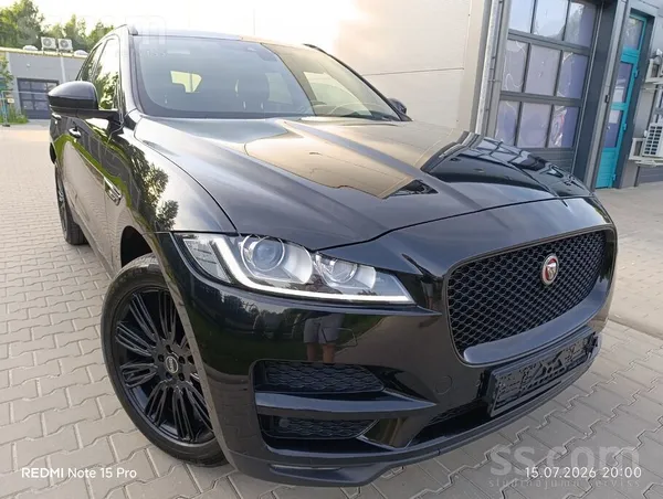 2018g. F-pace. Total black. 2.0d 132kw ar 1 turbo(jauna ar garantiju). Tikko
