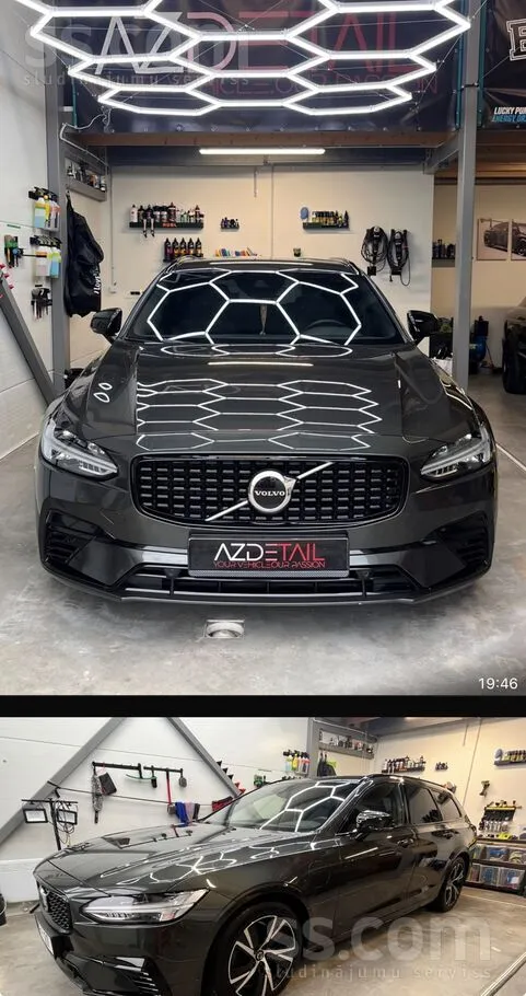 Skaists Volvo V90, Awd Inscription, Plug-In-Hybrid, ar retu krāsu un Black P