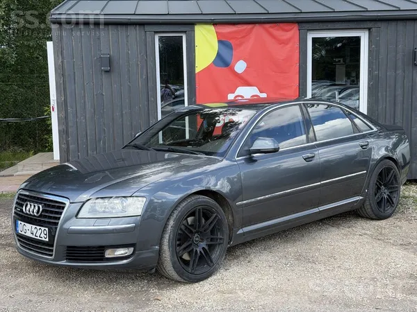 Audi A8 4.2 Tdi Quattro. Automāts. TA līdz 07.2027. Melns ādas salons. Melni
